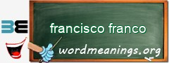 WordMeaning blackboard for francisco franco